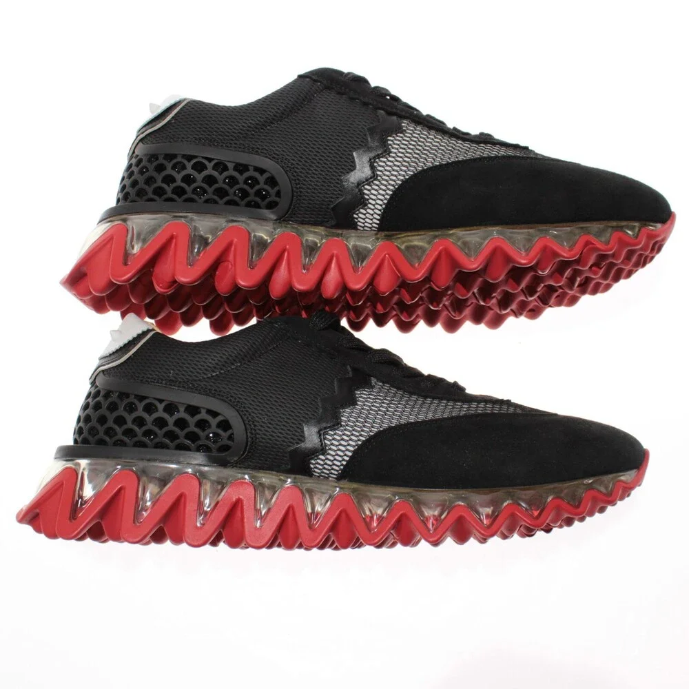 Christian Louboutin NWB Suede/Mesh Loubishark Sneakers Sz 44.5 US 11.5 Black